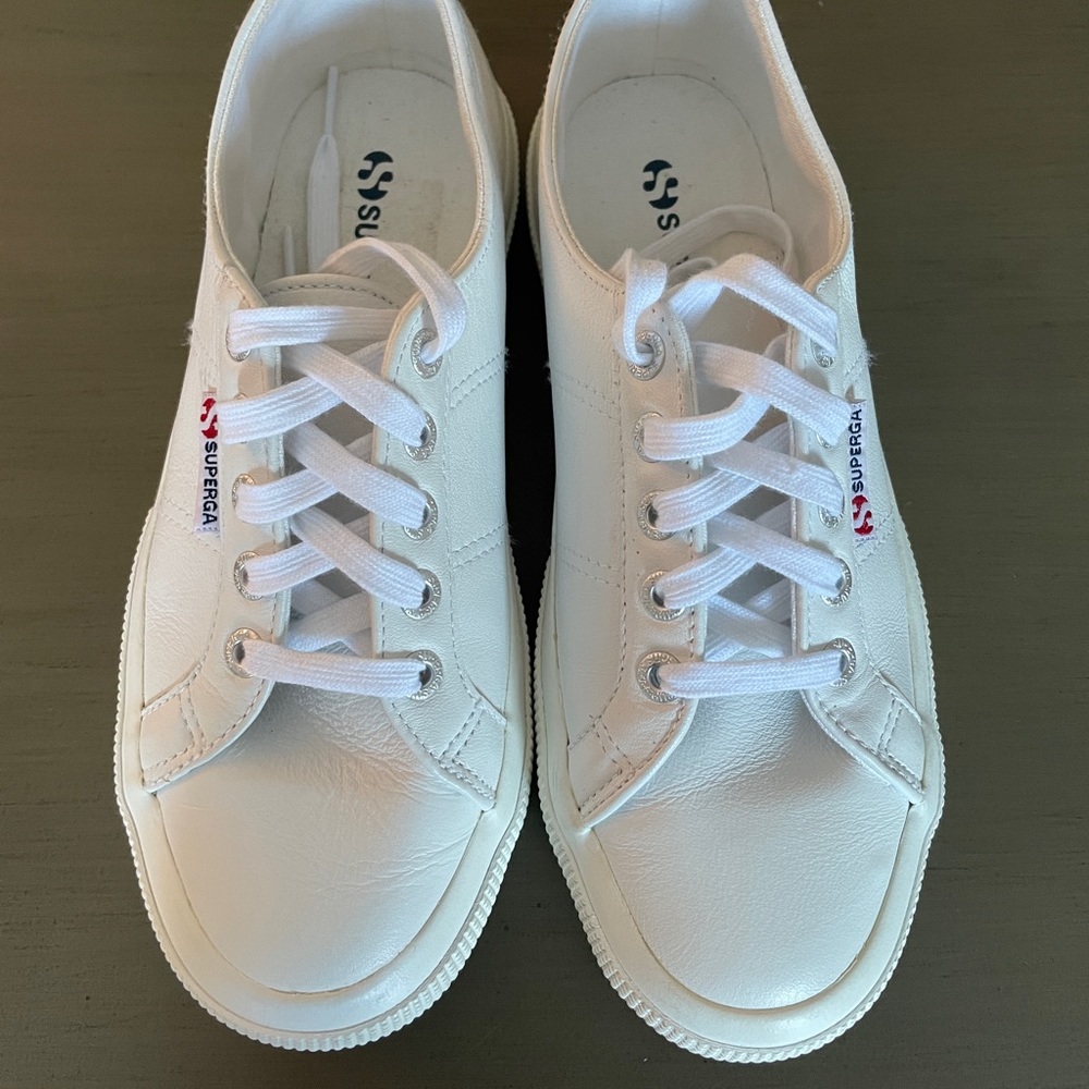 Superga leather tennis shoes